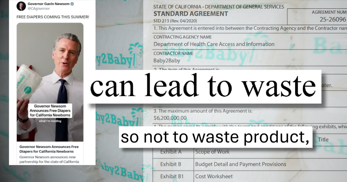 What records reveal about Newsom's taxpayer-funded, California-branded free diaper program