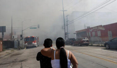 California residents flee toxic smoke and explosion threat after industrial plants were cleared to stay open