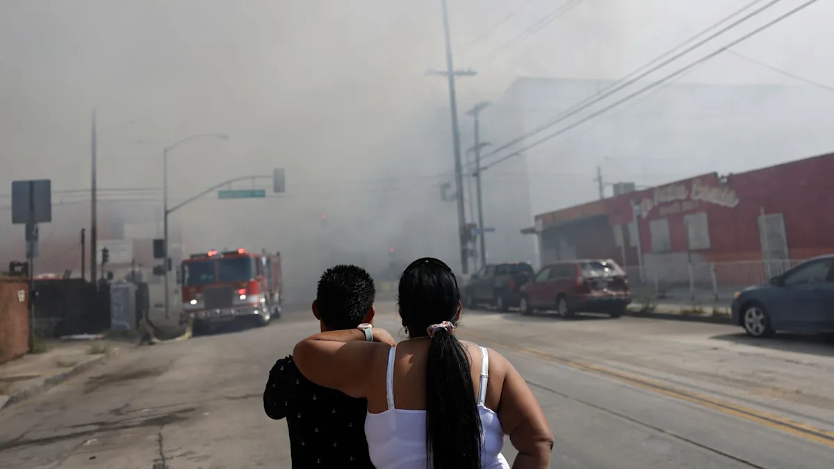 California residents flee toxic smoke and explosion threat after industrial plants were cleared to stay open
