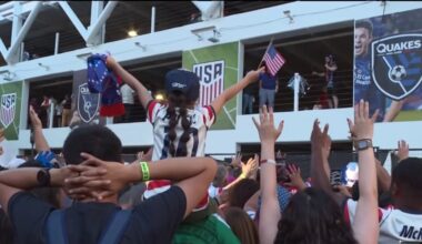 Fans at San Jose’s San Pedro Square celebrated the Americans’ tournament run despite the Round of 16 exit – NBC Bay Area