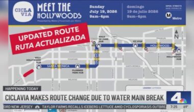 Road work from West Hollywood water main break alters CicLAvia’s route – NBC Los Angeles