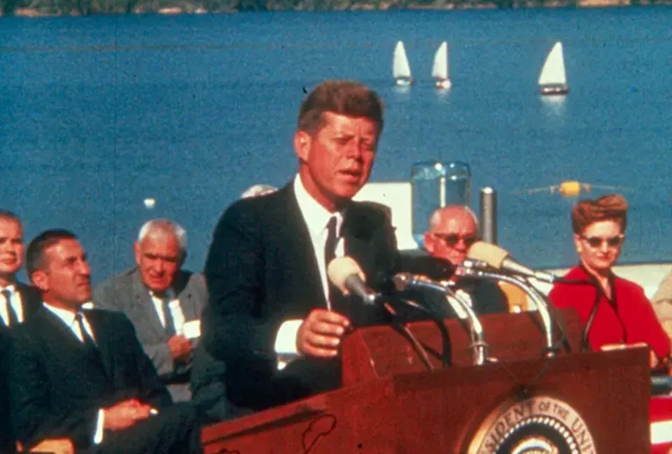 President John F. Kennedy dedicated Whiskeytown Dam on Sept. 28, 1963.