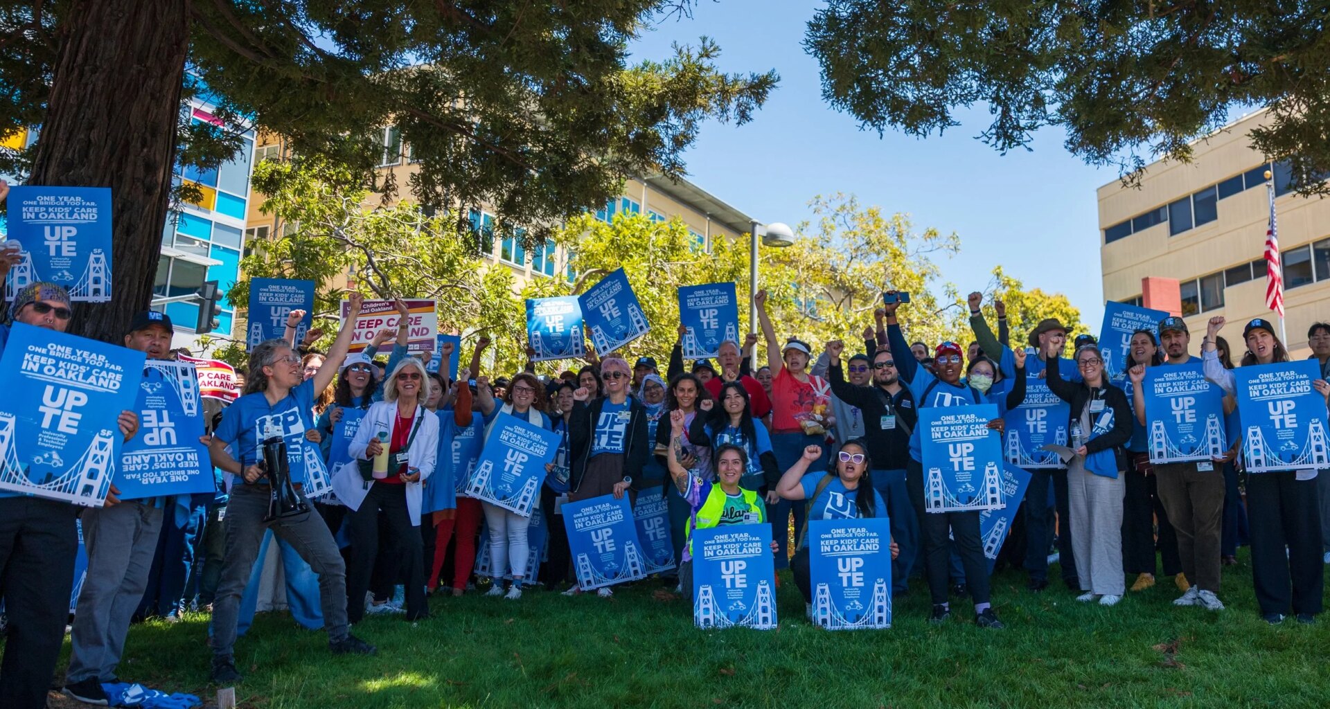 UPTE members rally with families and elected leaders to keep lifesaving care in Oakland — UPTE – University Professional & Technical Employees