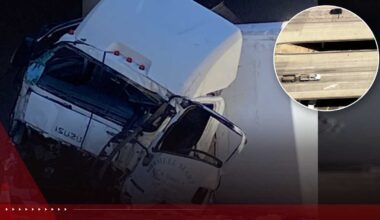 Box truck collides with vehicles on I-80, veers off elevated part of I-5