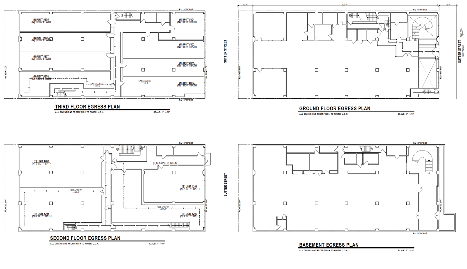 575 Sutter Street floor plans, illustration by Schaub Li Architects