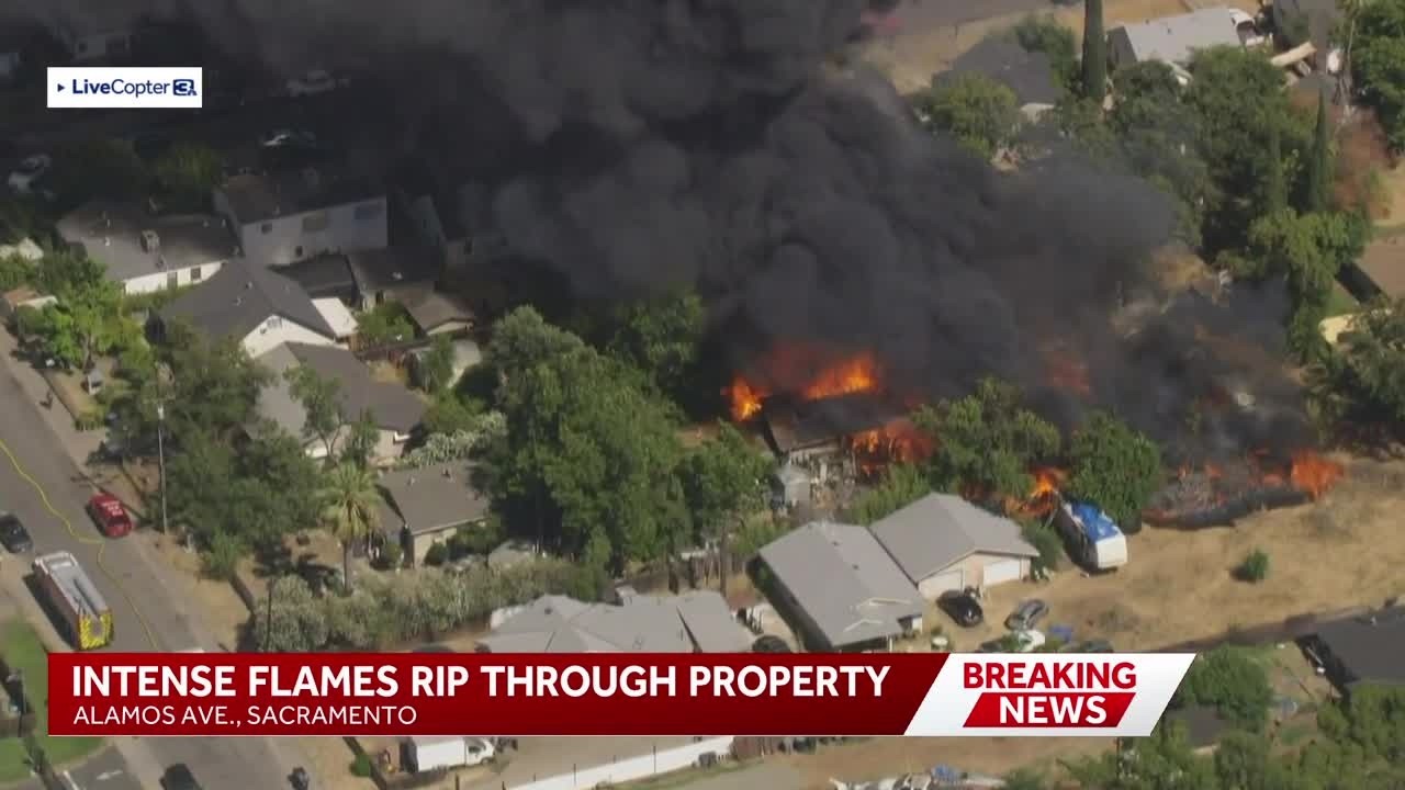 Fire destroys property in north Sacramento neighborhood