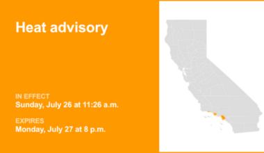 Heat advisory for Southern California until Monday evening