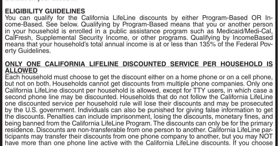 California Lifeline Program | Announcements