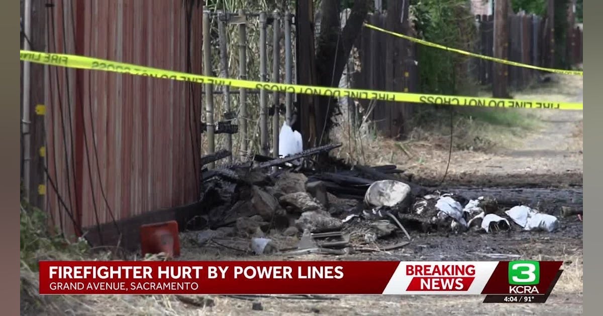 Sacramento Firefighter Shocked by Power Line at Fire Scene
