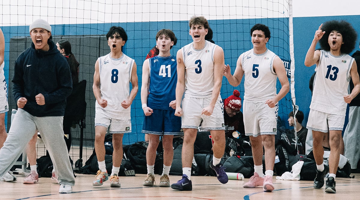 Boys celebrate a poit