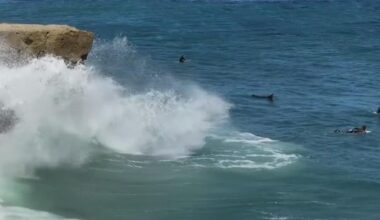 Video captures Santa Cruz cliff erosion at popular Steamer Lane surf spot