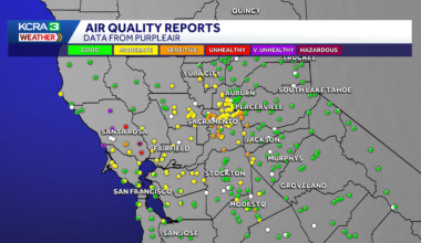 MAP: Coastal fire smoke impacts Sacramento-area air quality