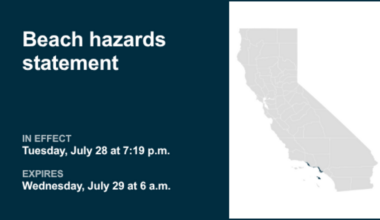 Beach hazards statement active for Southern California until Wednesday morning