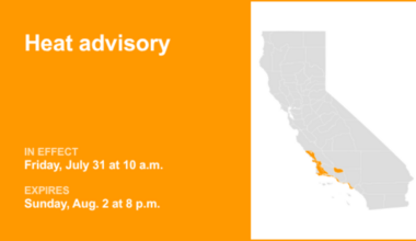 Heat advisory for Southern California from Friday to Sunday