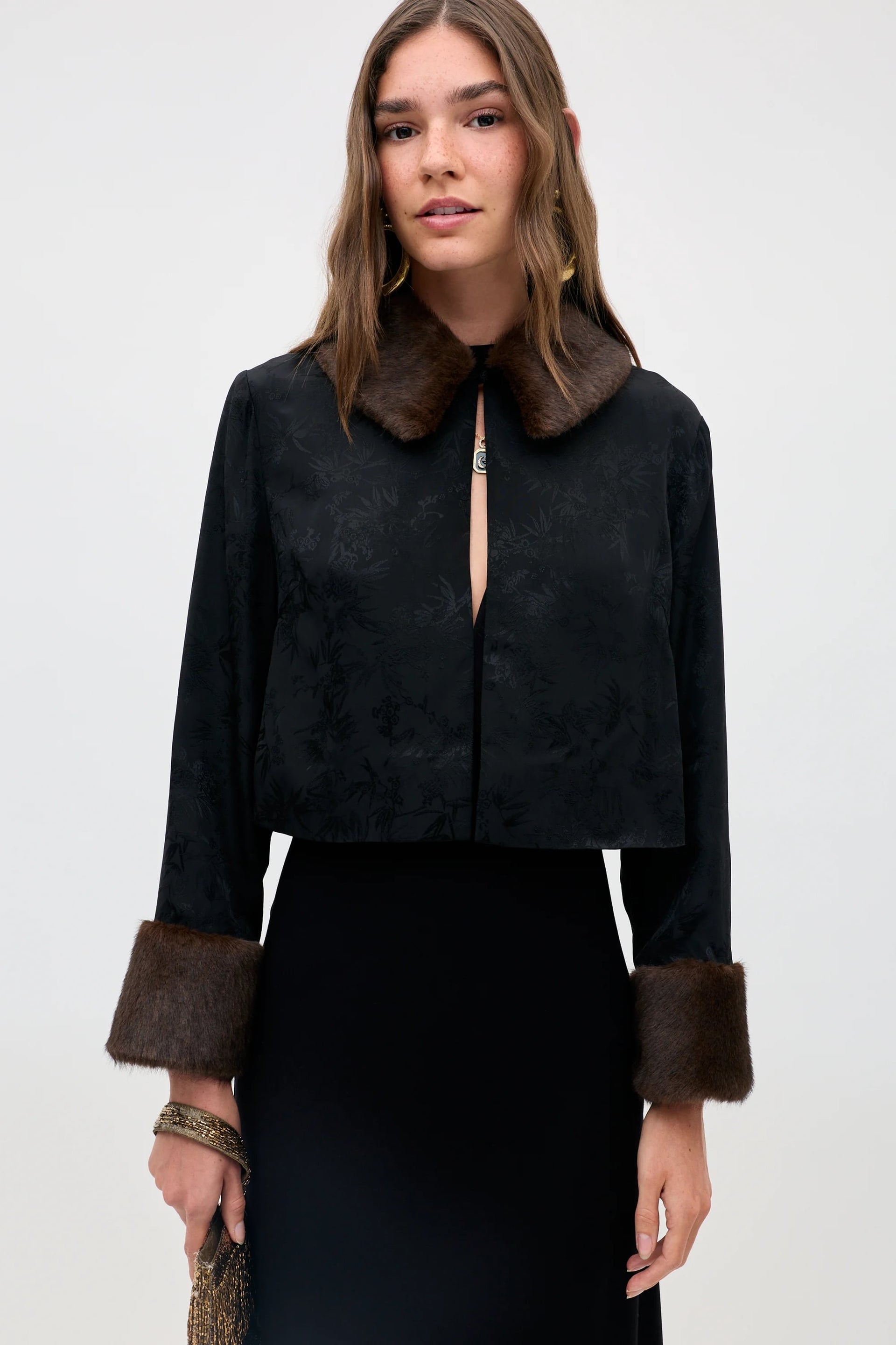 Luanne Jacquard Jacket in Black