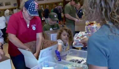 Sacramento Blue Star Moms pack and send 325 care packages for troops serving overseas