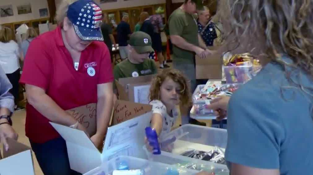 Sacramento Blue Star Moms pack and send 325 care packages for troops serving overseas