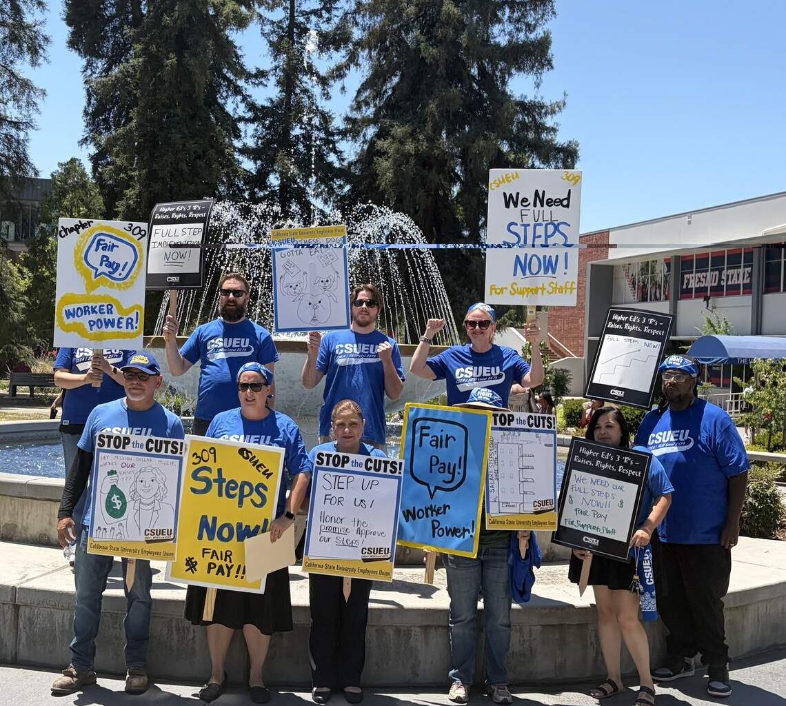 CSU union at Fresno State marches on president’s office as contract expires