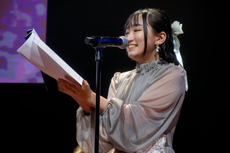 Voice actor performing a live dub