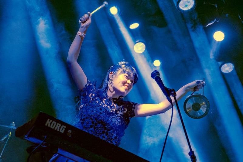 Person performing at a concert
