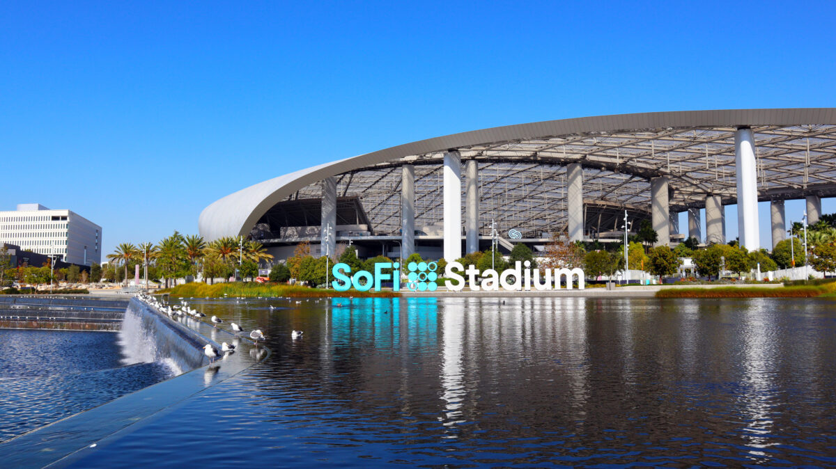 Inglewood (Los Angeles), California – November 6, 2023: SoFi Stadium, Sports and Entertainment indoor stadium located at 1001 Stadium Dr, Inglewood