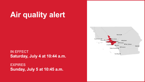 Air quality alert in place for 5 Freeway north of LA Sunday – Redlands Daily Facts