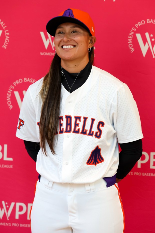 Kelsie Whitmore of the San Fransisco Firebells poses for a photograph at the WPBL team launch at New Era Flagship Store on July 08, 2026 in New York City. (Photo by Caleb Bowlin/Getty Images)