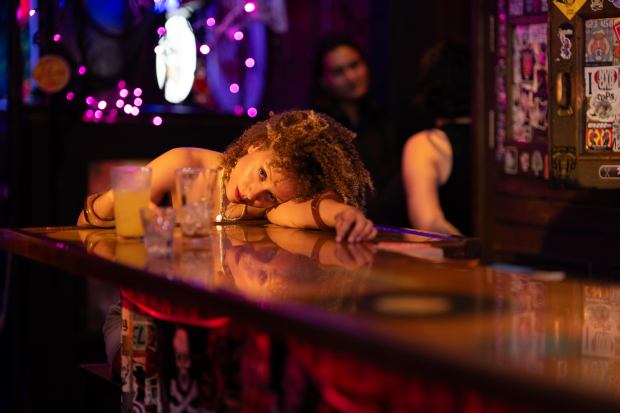 Alicia Mason plays the hard-drinking, F-bomb dropping Effie in Shotgun Players' modern rift on Euripides' "Iphigenia" running July 25 through Aug. 23 in Berkeley. (Photo courtesy of Ben Krantz Studio)