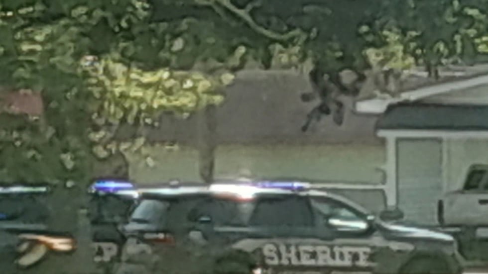 Officers in Moss Point on Thursday morning.