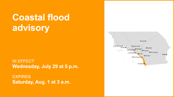 Coastal flood advisory for Orange County Coast and San Diego County Coastal Areas from Wednesday to Saturday – Orange County Register