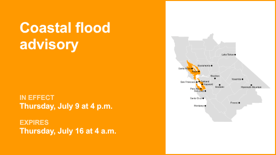Coastal flood advisory issued for North Bay Interior Valleys and San Francisco Bay Shoreline from Thursday to Thursday – The Mercury News