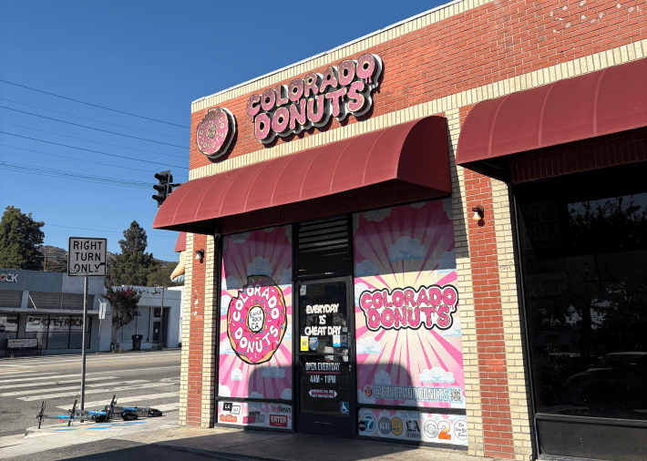 a donut shop exterior