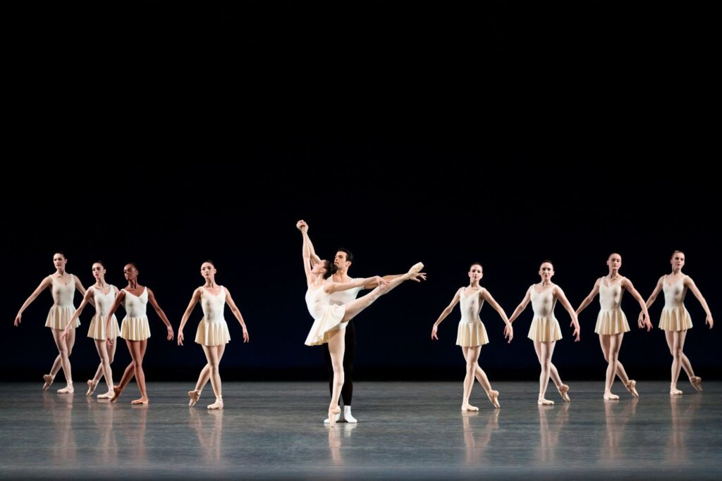 NYCB - Mira Nadon, Gilbert Bolden III, and New York City Ballet in George Balanchine’s "Concerto Barocco" - Photo credit Erin Baiano.