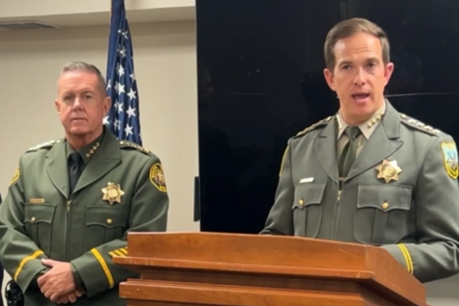 Siskiyou County Sheriff Jeremiah LaRue speaking in a press conference on July 17, 2026.
