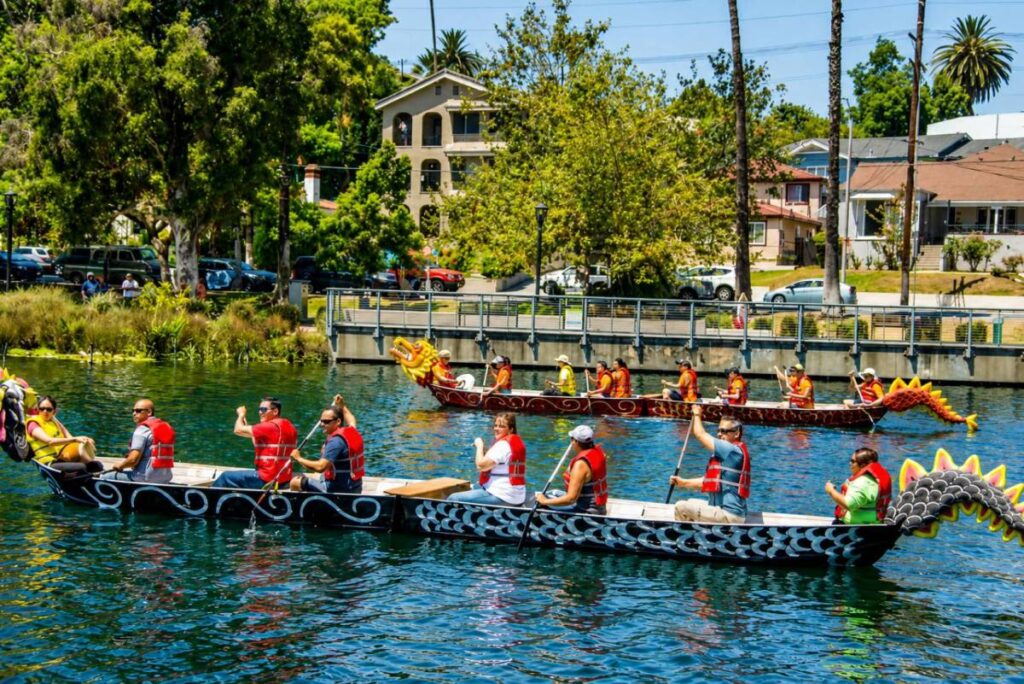 L.A.’s 45th annual Lotus Festival returns to Echo Park Lake this weekend, featuring dragon boat races, food, and free admission