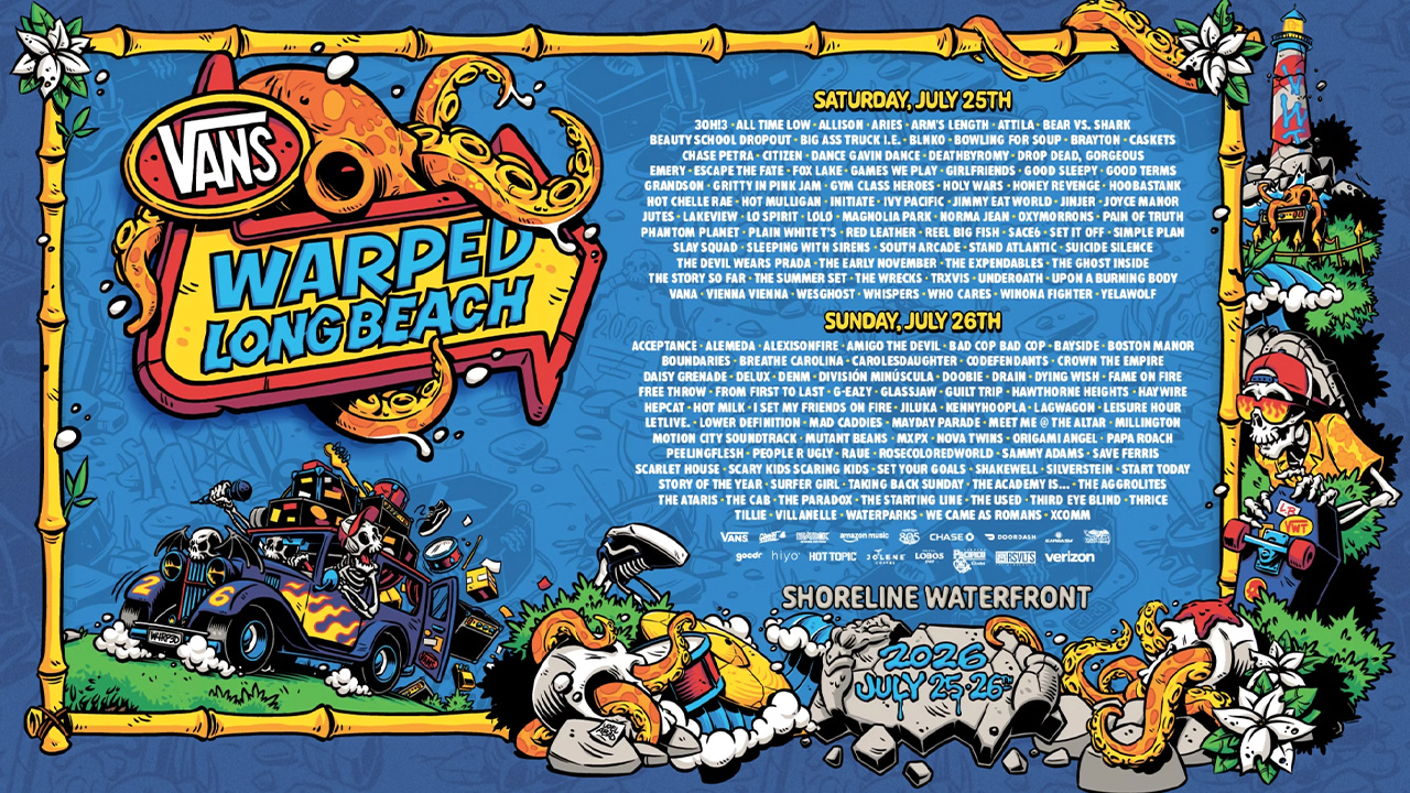 Vans Warped Tour - Long Beach 2026 Line-up Poster