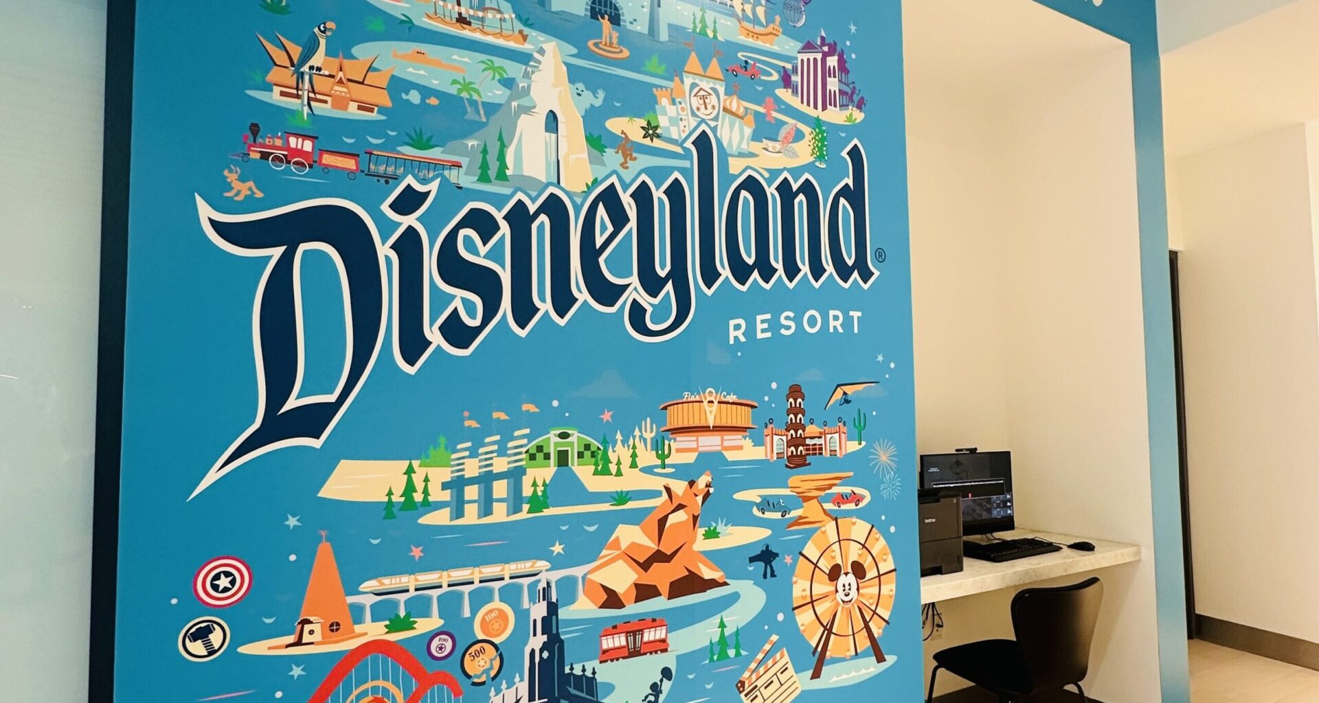 Sleeping Beauty Castle, Pixar Pal-A-Round and More Featured in Disneyland Resort Mural at The Viv Hotel Anaheim
