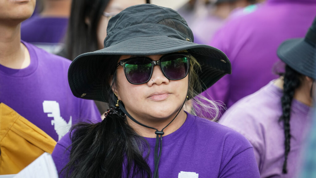 Woman at a rally