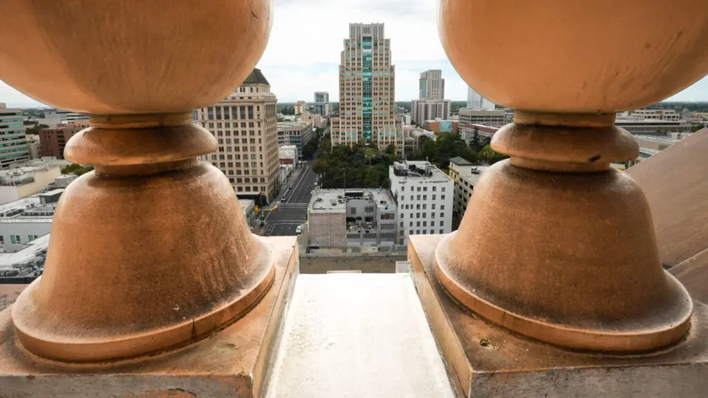 Statues and skyline