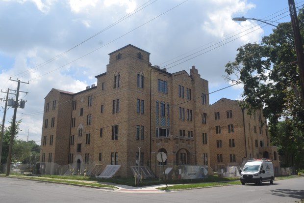 Casa Del Rey Apartments, an historic apartment building at 111 Oneida Streetthat's been dormant for 20 years is one of the many projects going on around Pontiac.photo by Matt Fahr