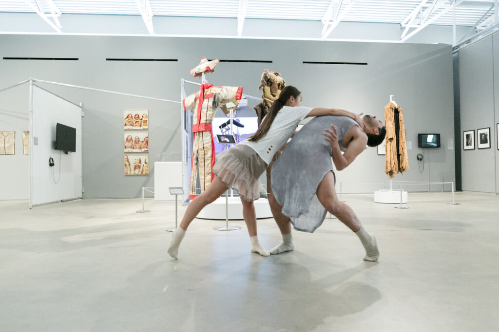 Donna Sternberg and Dancers Stephanie Cheung, Joseph Lister in "Iron Women" at the Wende Museum - Photo by Paul Antico.