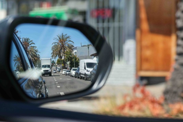 Traffic moves along International Boulevard between 9th and 12th avenues, an area known as The Blade in Oakland, Calif., Friday, July 10, 2026. (Ray Chavez/Bay Area News Group)