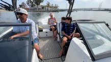 Dave Holmerud (driving boat) and his family brought their boat from Encinitas to the Sweetwater Channel, Saturday. They enjoyed being on the water near Pepper Park, National City, Calif., July 25, 2026.