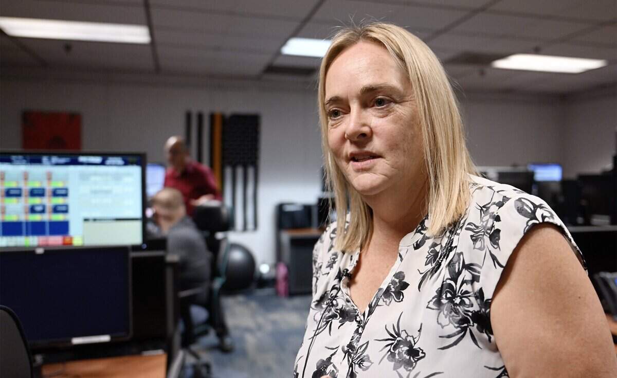 Jaime Fahlsing, the Emergency Services Dispatch Manager for the Fresno Police Department's 911 Communications Center, talks about the services they respond to from calls, Friday, June 26, 2026 in Fresno. Data shows the dispatch center is increasing its success in answering 911 calls within 15 seconds.