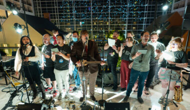 People performing a song