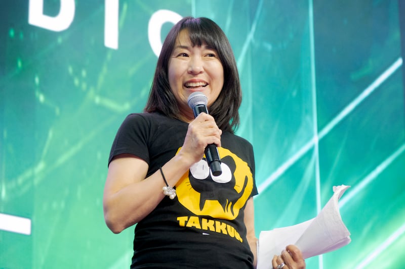 Person presenting a panel