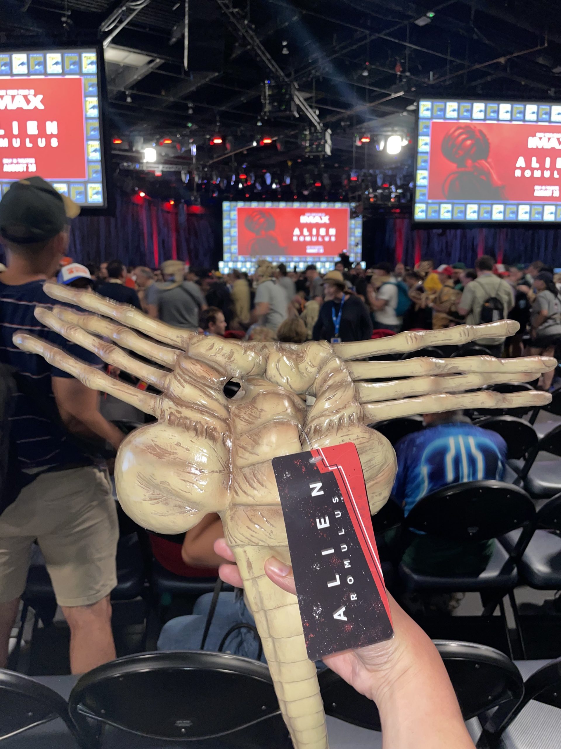 Alien: Romulus Facehugger mask Hall H panel giveaway in 2024