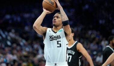 SACRAMENTO, CALIFORNIA - JULY 04: Darius Acuff Jr. #5 of the Sacramento Kings shoots a technical foul shot against the Brooklyn Nets during the second half in the California Classic a NBA Summer League game at Golden 1 Center on July 04, 2026 in Sacramento, California. NOTE TO USER: User expressly acknowledges and agrees that, by downloading and or using this photograph, User is consenting to the terms and conditions of the Getty Images License Agreement. (Photo by Thearon W. Henderson/Getty Images)