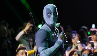 Ryan Reynolds as Deadpool at San Diego Comic-Con