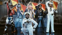 The band Village People (Victor Willis, Randy Jones, David Hodo, Felipe Rose and Glen Hughes) in New York in 1979.